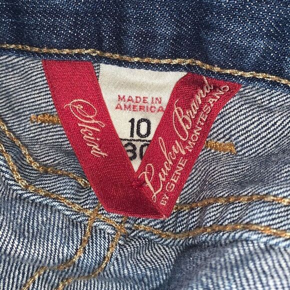 Vintage Y2K Lucky Brand Rosey Raw Hem Asymmetrical Denim Skirt Size 10 - Picture 9 of 12